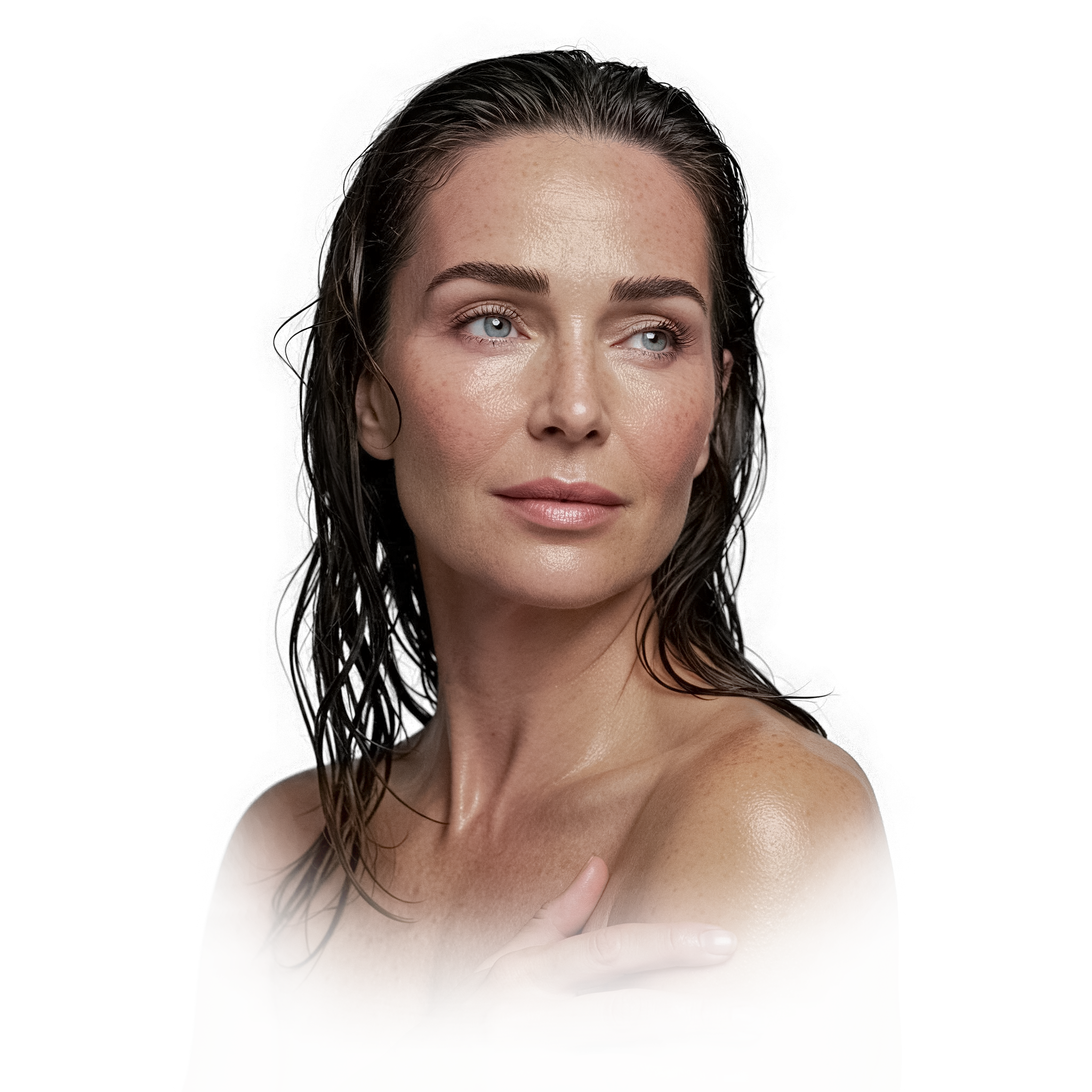 Woman with radiant skin after NAD+ treatment at Perfect B